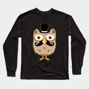 Mustache Owl Long Sleeve T-Shirt